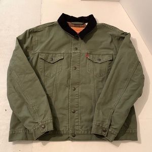 Levi Strauss & Co. Army Green Jean Jackets Snap Front Size XL